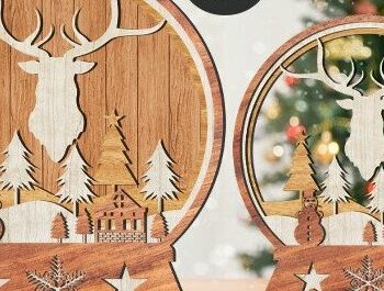 Intra απο ξύλο plywood 3mm-4mm πάχος – Snow Globe Δίασταση 20x20 cm INTRAFABR-42614022 - Image 1