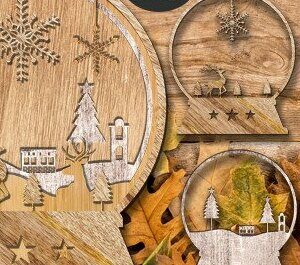 Intra απο ξύλο plywood 3mm-4mm πάχος – Snow Globe Δίασταση  20x20 cm INTRAFABR-42613919