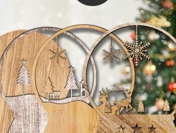 Intra απο ξύλο plywood 3mm-4mm πάχος – Snow Globe Δίασταση  20x20 cm INTRAFABR-42613919 - Image 2