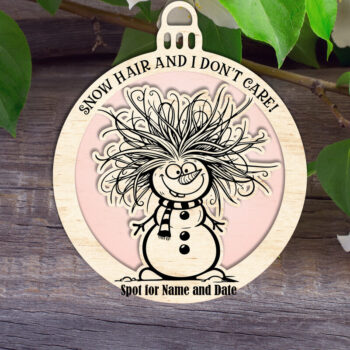 Intra απο ξύλο plywood 3mm-4mm πάχος – Στολίδι Snow Hair and I Don't Care Δίασταση  20x20 cm INTRAFABR-111017321 - Image 1