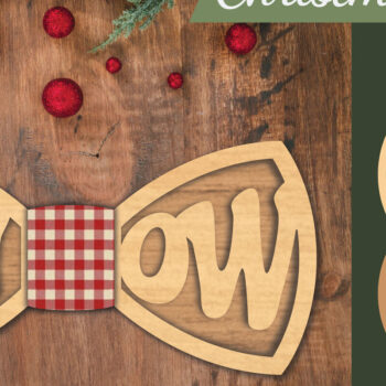 Intra απο ξύλο plywood 3mm-4mm πάχος – Snow Bowtie Δίασταση  20x20 cm INTRAFABR-112130723 - Image 1