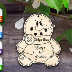 Intra απο ξύλο plywood 3mm-4mm πάχος – Snowbaby, Babys First Χριστουγεννιάτικο Στολίδι Δίασταση  20x20 cm INTRAFABR-47273281