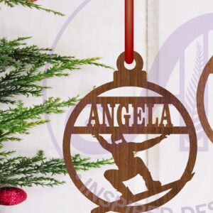 Intra απο ξύλο plywood 3mm-4mm πάχος – Χριστουγεννιάτικο στολίδι Snowboarder Laser Δίασταση  20x20 cm INTRAFABR-107378543