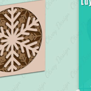 Intra απο ξύλο plywood 3mm-4mm πάχος – Snowflake 3D Lasered Lasercut Δίασταση  20x20 cm INTRAFABR-109158398