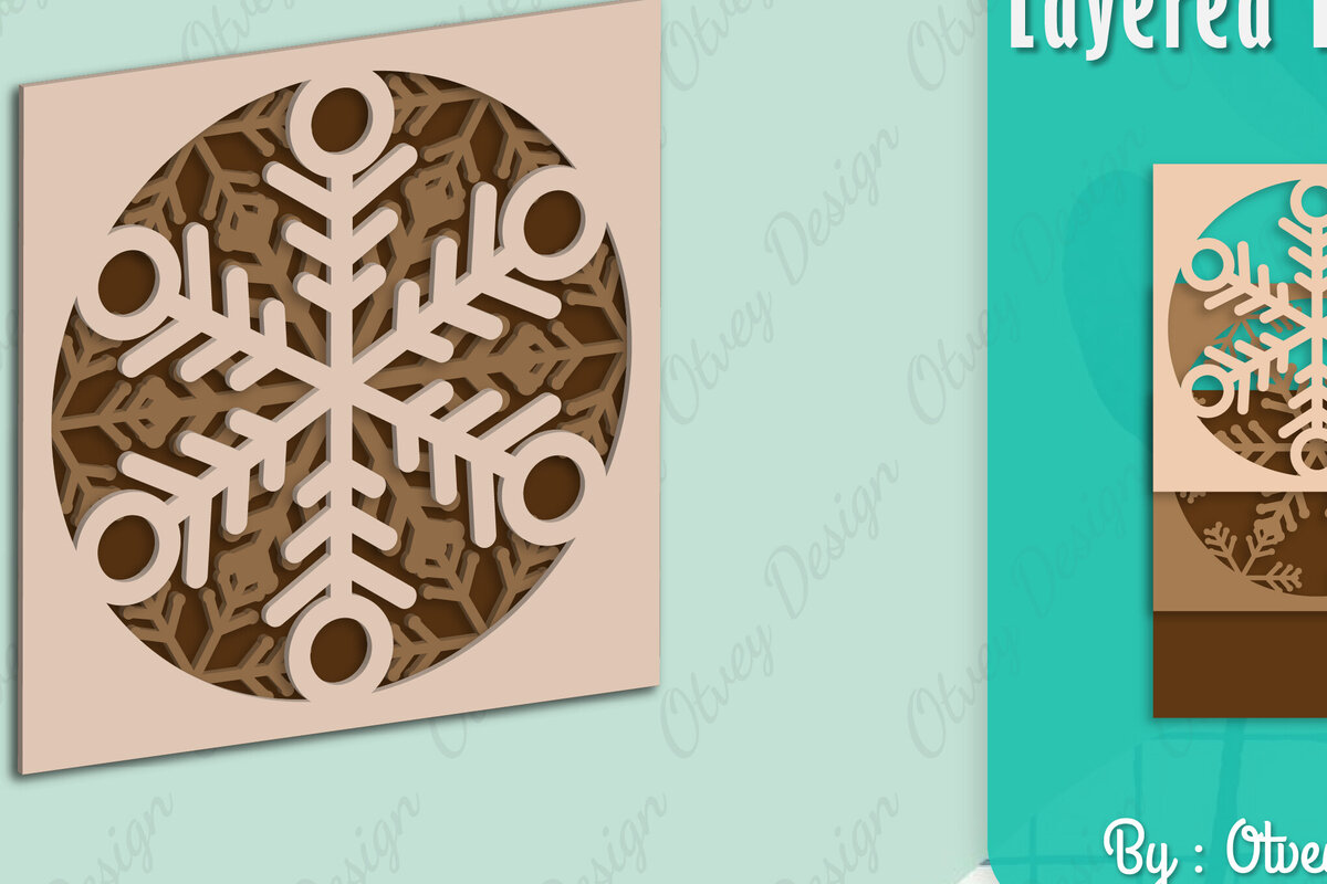 Intra απο ξύλο plywood 3mm-4mm πάχος – Snowflake 3D Lasered Lasercut Δίασταση  20x20 cm INTRAFABR-109158422