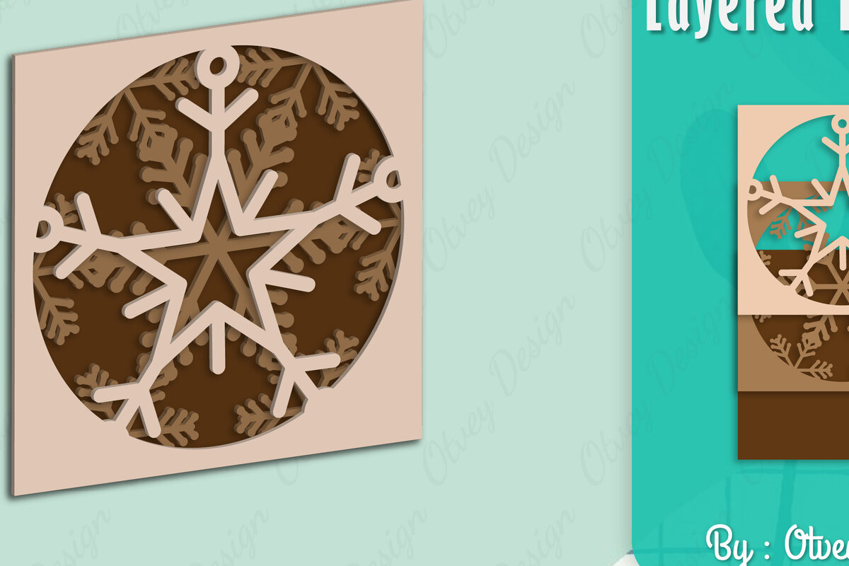 Intra απο ξύλο plywood 3mm-4mm πάχος – Snowflake 3D Lasered Lasercut Δίασταση  20x20 cm INTRAFABR-109158478