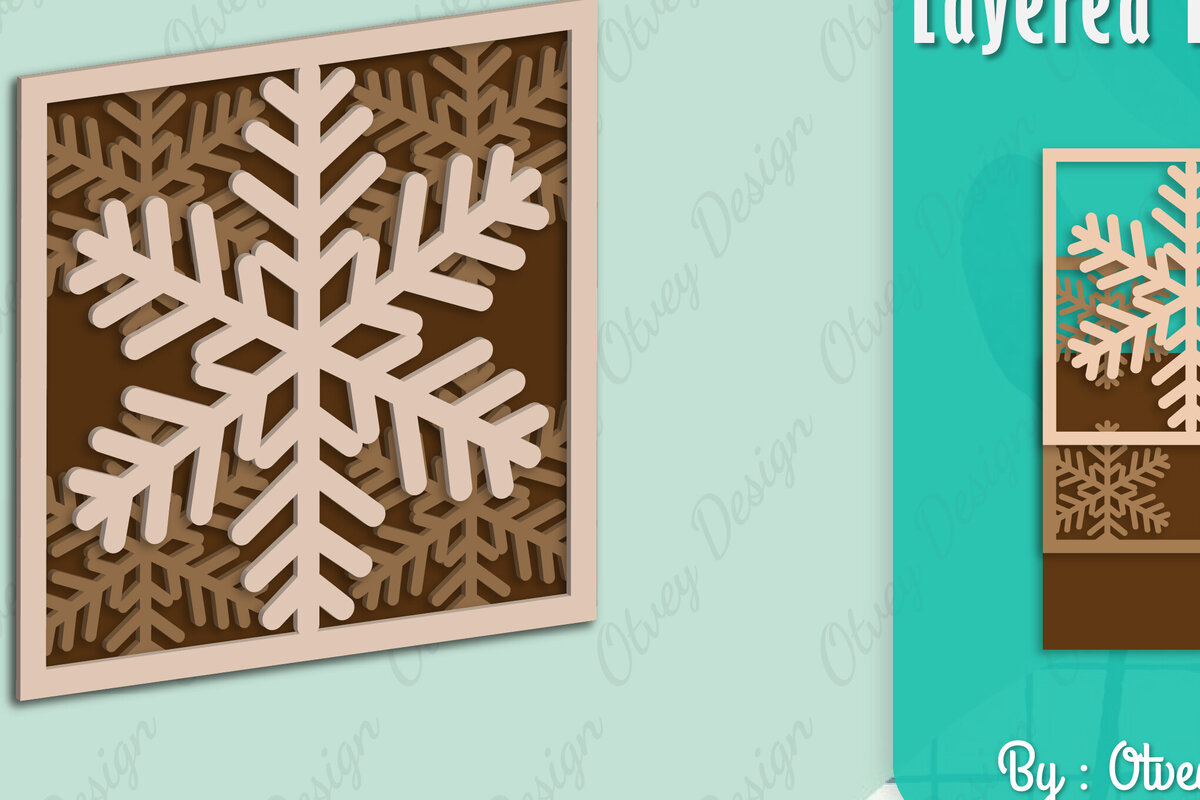 Intra απο ξύλο plywood 3mm-4mm πάχος – Snowflake 3D Lasered Lasercut Δίασταση  20x20 cm INTRAFABR-109157881