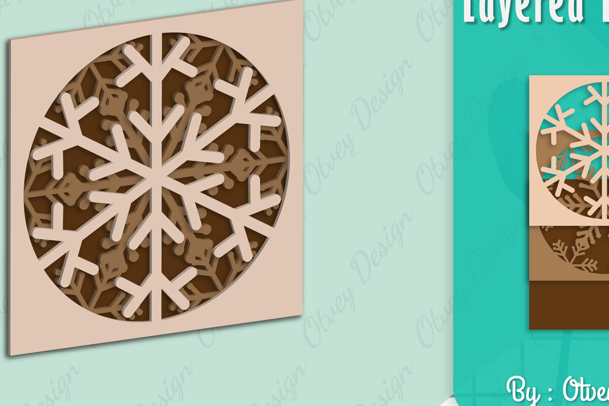 Intra απο ξύλο plywood 3mm-4mm πάχος – Snowflake 3D Lasered Lasercut Δίασταση  20x20 cm INTRAFABR-109158242