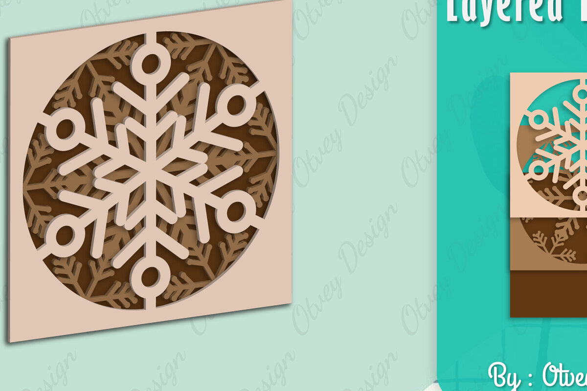 Intra απο ξύλο plywood 3mm-4mm πάχος – Snowflake 3D Lasered Lasercut Δίασταση  20x20 cm INTRAFABR-109158265