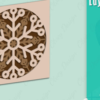 Intra απο ξύλο plywood 3mm-4mm πάχος – Snowflake 3D Lasered Lasercut Δίασταση  20x20 cm INTRAFABR-109158307 - Image 1