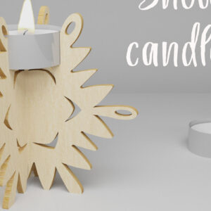 Intra απο ξύλο plywood 3mm-4mm πάχος – Κηροπήγιο Snowflake. 3D Design Δίασταση  40x30 cm INTRAFABR-82306200