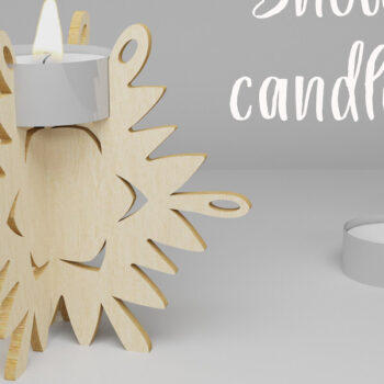 Intra απο ξύλο plywood 3mm-4mm πάχος – Κηροπήγιο Snowflake. 3D Design Δίασταση 40x30 cm INTRAFABR-82306200 - Image 1