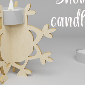 Intra απο ξύλο plywood 3mm-4mm πάχος – Κηροπήγιο Snowflake. 3D Design Δίασταση  40x30 cm INTRAFABR-82308778