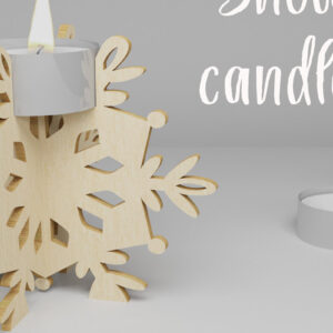 Intra απο ξύλο plywood 3mm-4mm πάχος – Κηροπήγιο Snowflake. 3D Design Δίασταση  40x30 cm INTRAFABR-82309196
