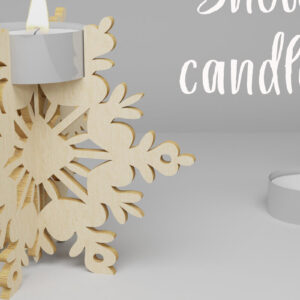 Intra απο ξύλο plywood 3mm-4mm πάχος – Κηροπήγιο Snowflake. 3D Design Δίασταση  40x30 cm INTRAFABR-82305979
