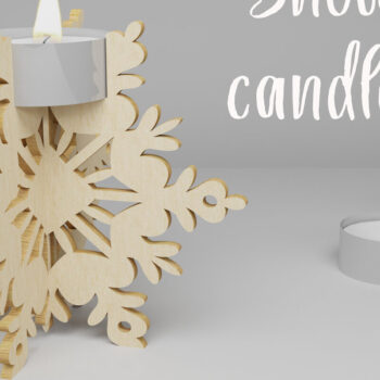 Intra απο ξύλο plywood 3mm-4mm πάχος – Κηροπήγιο Snowflake. 3D Design Δίασταση  40x30 cm INTRAFABR-82305979 - Image 1