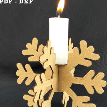 Intra απο ξύλο plywood 3mm-4mm πάχος – Στήριγμα κεριών Snowflake Cut Δίασταση  20x20 cm INTRAFABR-112768322 - Image 1