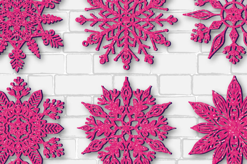 Intra απο ξύλο plywood 3mm-4mm πάχος – Χριστουγεννιάτικο στολίδι χιονονιφάδας 2 στρώσεων Δίασταση  20x20 cm INTRAFABR-50390386