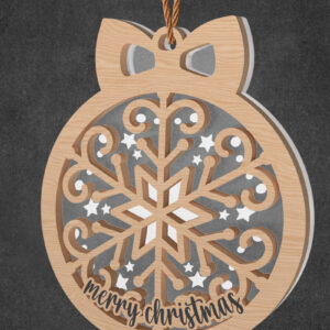 Intra απο ξύλο plywood 3mm-4mm πάχος – Χριστουγεννιάτικο στολίδι με νιφάδα χιονιού Δίασταση  20x20 cm INTRAFABR-108957634