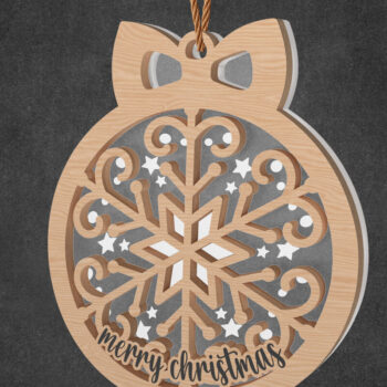 Intra απο ξύλο plywood 3mm-4mm πάχος – Χριστουγεννιάτικο στολίδι με νιφάδα χιονιού Δίασταση  20x20 cm INTRAFABR-108957634 - Image 1