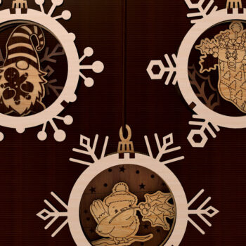 Intra απο ξύλο plywood 3mm-4mm πάχος – Χριστουγεννιάτικα στολίδια νιφάδα χιονιού κομμένο αρχείο Δίασταση  20x20 cm INTRAFABR-109256886 - Image 4