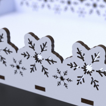 Intra απο ξύλο plywood 3mm-4mm πάχος – Χριστουγεννιάτικος δίσκος σερβιρίσματος νιφάδας χιονιού, λέιζερ Δίασταση 20x20 cm INTRAFABR-80986265 - Image 1