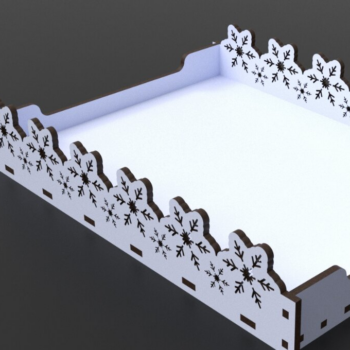 Intra απο ξύλο plywood 3mm-4mm πάχος – Χριστουγεννιάτικος δίσκος σερβιρίσματος νιφάδας χιονιού, λέιζερ Δίασταση 20x20 cm INTRAFABR-80986265 - Image 2