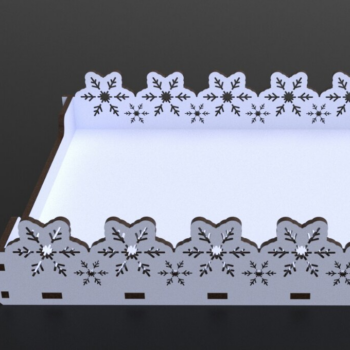 Intra απο ξύλο plywood 3mm-4mm πάχος – Χριστουγεννιάτικος δίσκος σερβιρίσματος νιφάδας χιονιού, λέιζερ Δίασταση 20x20 cm INTRAFABR-80986265 - Image 4