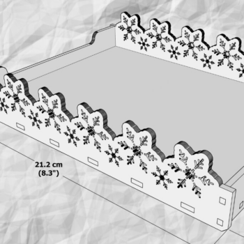 Intra απο ξύλο plywood 3mm-4mm πάχος – Χριστουγεννιάτικος δίσκος σερβιρίσματος νιφάδας χιονιού, λέιζερ Δίασταση 20x20 cm INTRAFABR-80986265 - Image 5