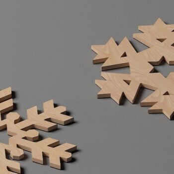 Intra απο ξύλο plywood 3mm-4mm πάχος – Σετ σουβέρ Snowflake / Xmas Laser Decor Δίασταση  20x20 cm INTRAFABR-44666265 - Image 1