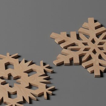 Intra απο ξύλο plywood 3mm-4mm πάχος – Σετ σουβέρ Snowflake / Xmas Laser Decor Δίασταση  20x20 cm INTRAFABR-44666265 - Image 2
