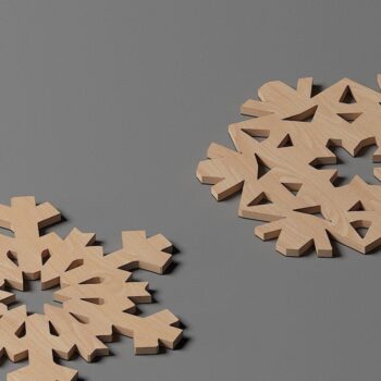 Intra απο ξύλο plywood 3mm-4mm πάχος – Σετ σουβέρ Snowflake / Xmas Laser Decor Δίασταση  20x20 cm INTRAFABR-44666265 - Image 3