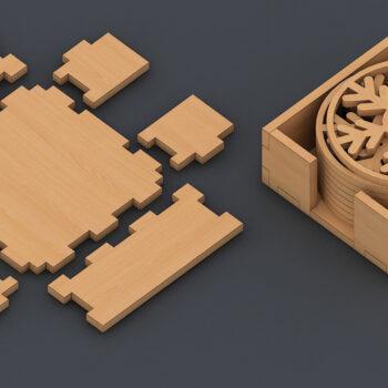 Intra απο ξύλο plywood 3mm-4mm πάχος – Snowflake Coasters Bundle and Box 108 Δίασταση  20x20 cm INTRAFABR-60959408 - Image 2