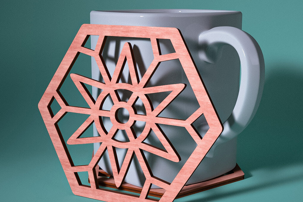 Intra απο ξύλο plywood 3mm-4mm πάχος – Σουβέρ Snowflake Δίασταση  20x20 cm INTRAFABR-76525473