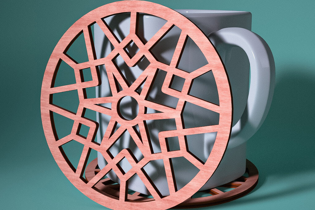 Intra απο ξύλο plywood 3mm-4mm πάχος – Σουβέρ Snowflake Δίασταση  20x20 cm INTRAFABR-76525523