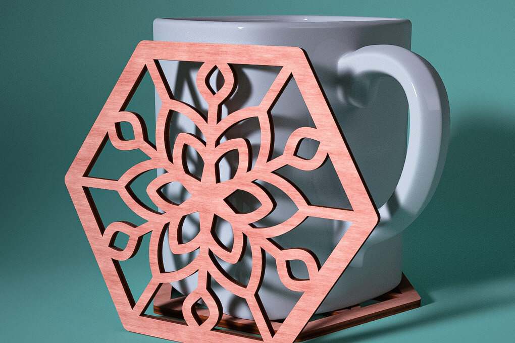 Intra απο ξύλο plywood 3mm-4mm πάχος – Σουβέρ Snowflake Δίασταση  20x20 cm INTRAFABR-76525537