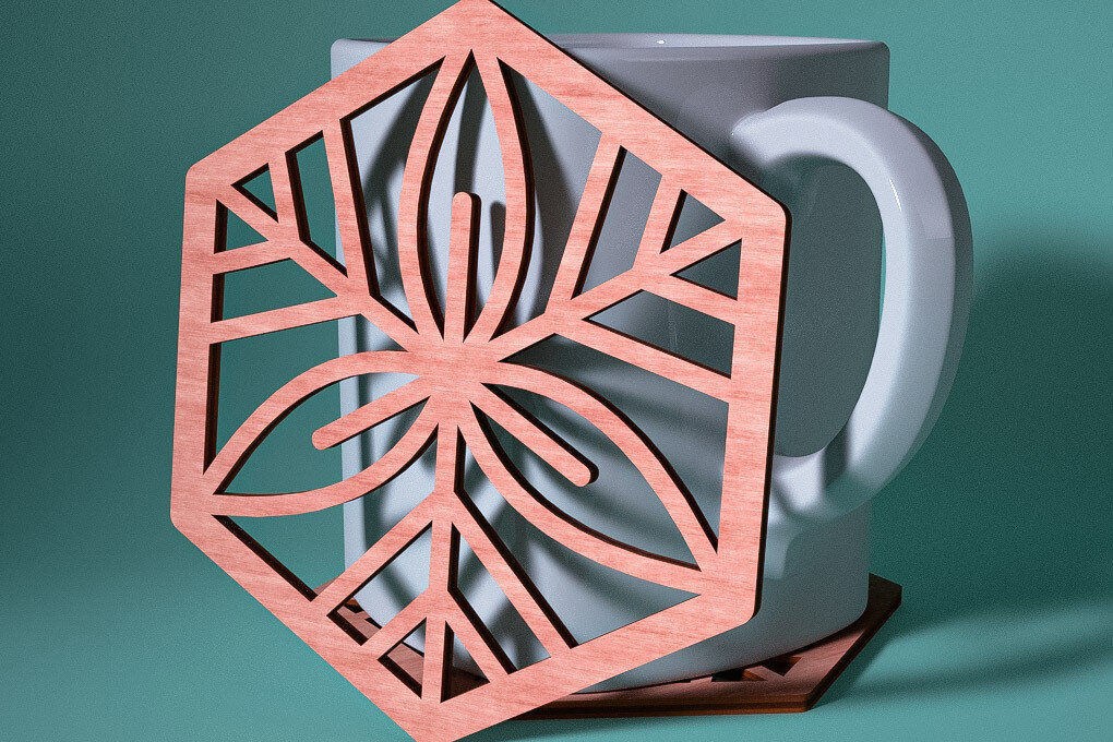 Intra απο ξύλο plywood 3mm-4mm πάχος – Σουβέρ Snowflake Δίασταση  20x20 cm INTRAFABR-76525630