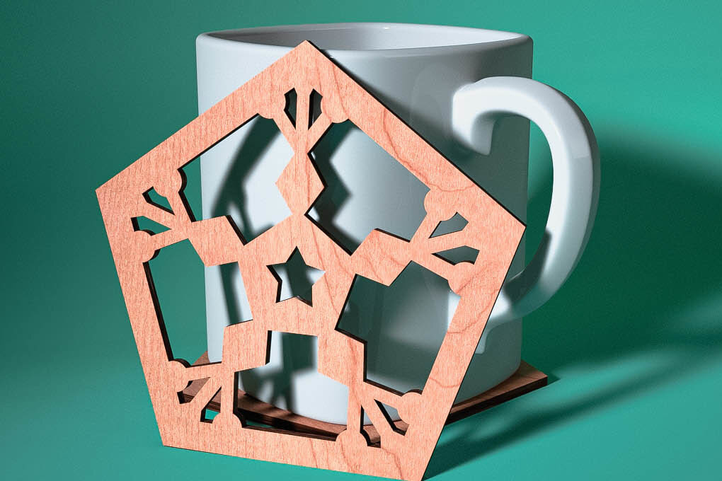 Intra απο ξύλο plywood 3mm-4mm πάχος – Σουβέρ με νιφάδα χιονιού με λέιζερ | Χριστούγεννα Δίασταση  20x20 cm INTRAFABR-75101022