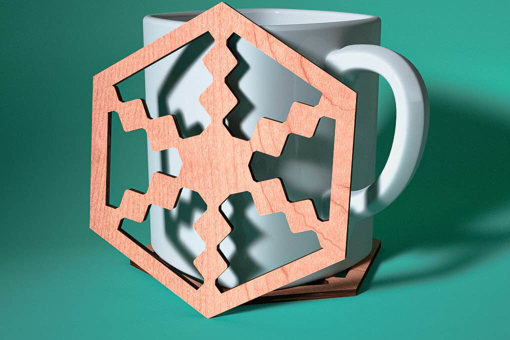 Intra απο ξύλο plywood 3mm-4mm πάχος – Σουβέρ με νιφάδα χιονιού με λέιζερ | Χριστούγεννα Δίασταση  20x20 cm INTRAFABR-75100881