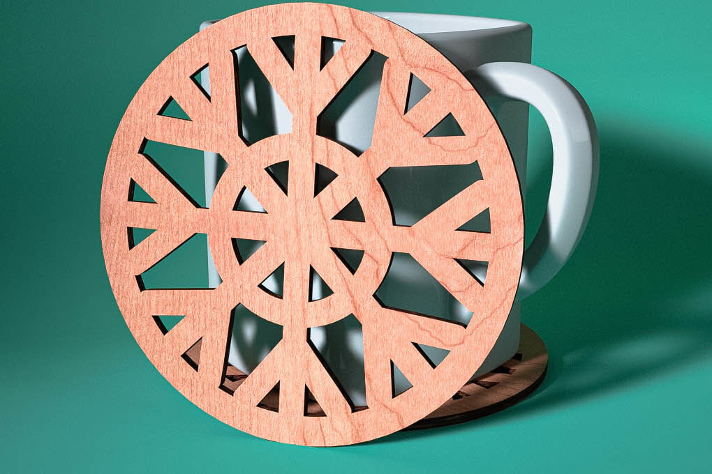 Intra απο ξύλο plywood 3mm-4mm πάχος – Σουβέρ με νιφάδα χιονιού με λέιζερ | Χριστούγεννα Δίασταση  20x20 cm INTRAFABR-75100900