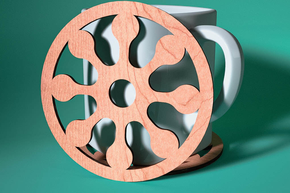 Intra απο ξύλο plywood 3mm-4mm πάχος – Σουβέρ με νιφάδα χιονιού με λέιζερ | Χριστούγεννα Δίασταση  20x20 cm INTRAFABR-75100925