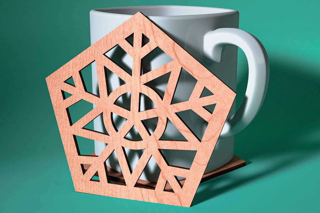 Intra απο ξύλο plywood 3mm-4mm πάχος – Σουβέρ με νιφάδα χιονιού με λέιζερ | Χριστούγεννα Δίασταση  20x20 cm INTRAFABR-75100965