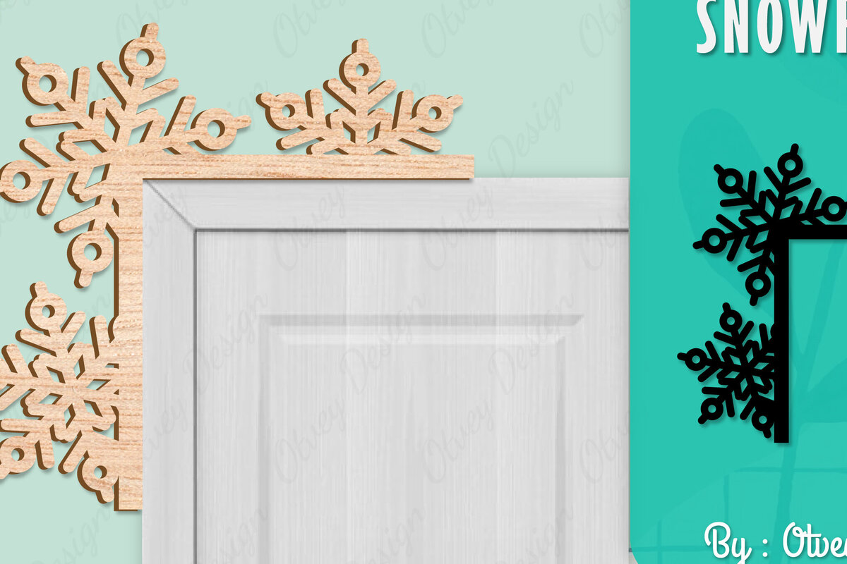 Intra απο ξύλο plywood 3mm-4mm πάχος – Γωνιακή πόρτα με νιφάδα χιονιού Δίασταση  20x20 cm INTRAFABR-109740173