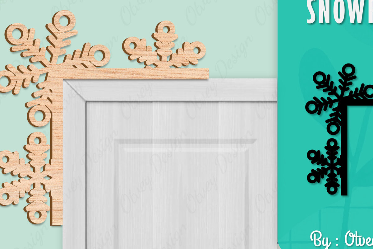 Intra απο ξύλο plywood 3mm-4mm πάχος – Γωνιακή πόρτα με νιφάδα χιονιού Δίασταση  20x20 cm INTRAFABR-109740194