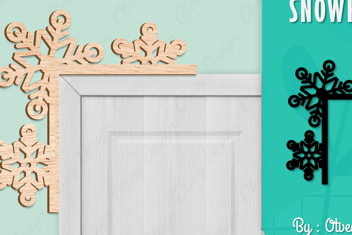 Intra απο ξύλο plywood 3mm-4mm πάχος – Γωνιακή πόρτα με νιφάδα χιονιού Δίασταση  20x20 cm INTRAFABR-109740202