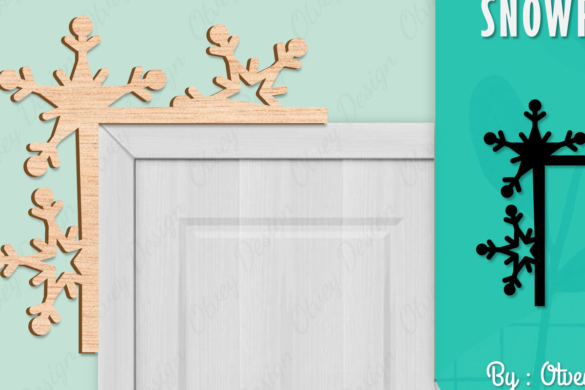 Intra απο ξύλο plywood 3mm-4mm πάχος – Γωνιακή πόρτα με νιφάδα χιονιού Δίασταση  20x20 cm INTRAFABR-109740218