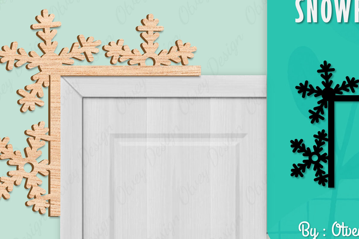 Intra απο ξύλο plywood 3mm-4mm πάχος – Γωνιακή πόρτα με νιφάδα χιονιού Δίασταση  20x20 cm INTRAFABR-109740238