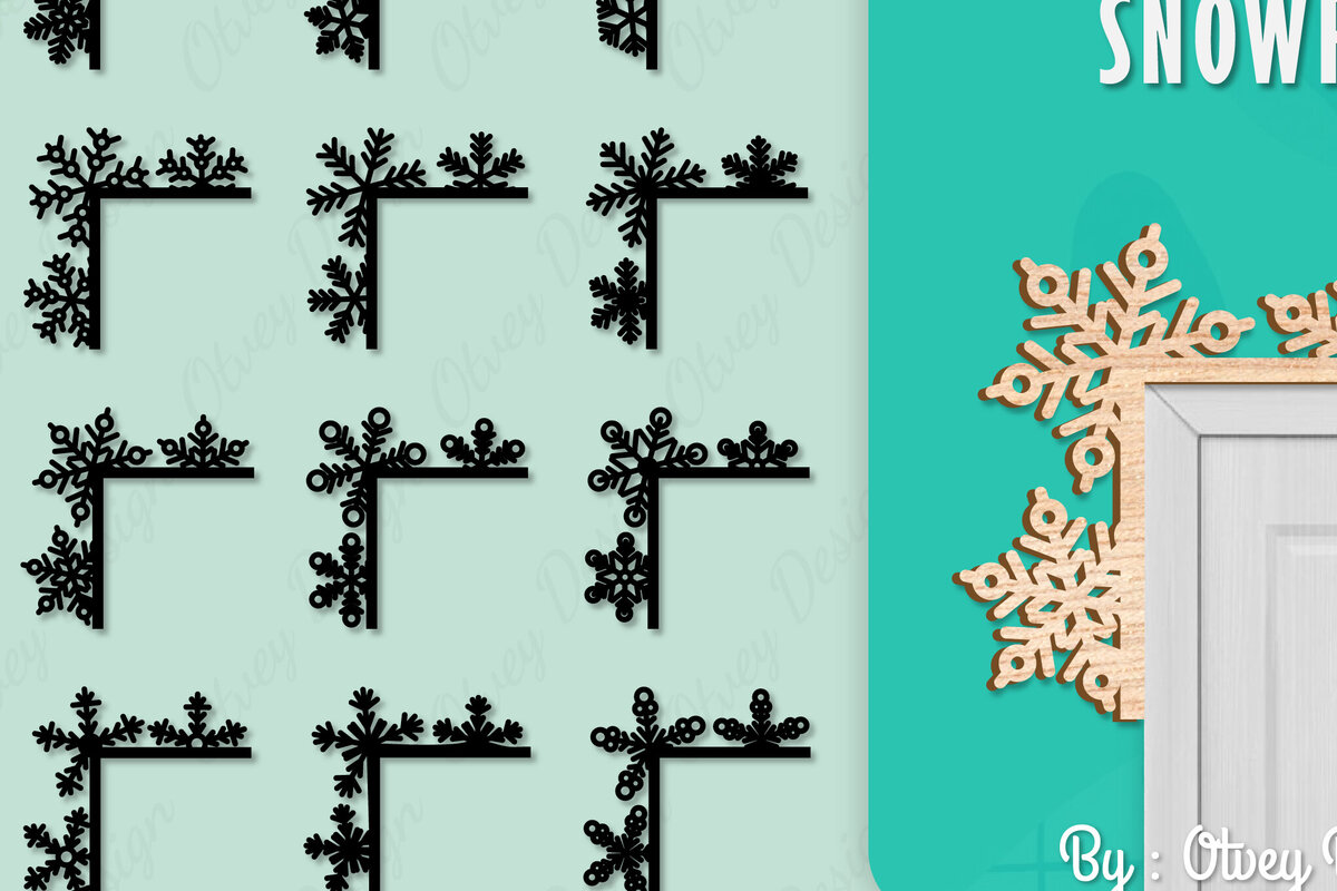 Intra απο ξύλο plywood 3mm-4mm πάχος – Γωνιακή πόρτα με νιφάδα χιονιού Δίασταση  20x20 cm INTRAFABR-109740369