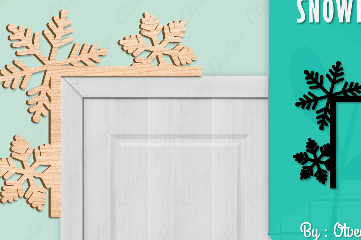 Intra απο ξύλο plywood 3mm-4mm πάχος – Γωνιακή πόρτα με νιφάδα χιονιού Δίασταση  20x20 cm INTRAFABR-109740021