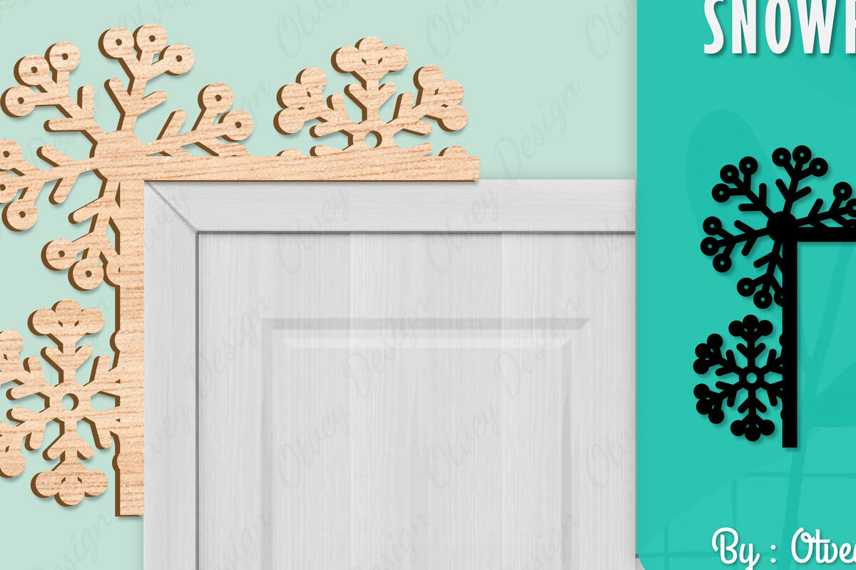 Intra απο ξύλο plywood 3mm-4mm πάχος – Γωνιακή πόρτα με νιφάδα χιονιού Δίασταση  20x20 cm INTRAFABR-109740049